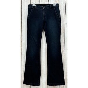 BCBGMaxAzria Bella Jeans Women's Size 28 Mid‎ Rise Dark Wash Flared Leg